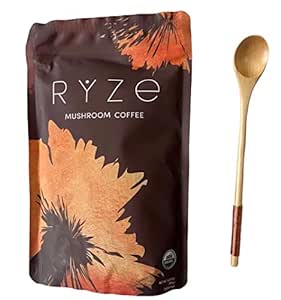 Generic ORGANIC Mushroom COFFEE - 30 Servings Total (RYZE)   Free Wooden Spoon!