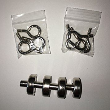 Minimalist Designs Neodymium Magnetic Hooks, 30lb, 4-Pack - Dual Hook