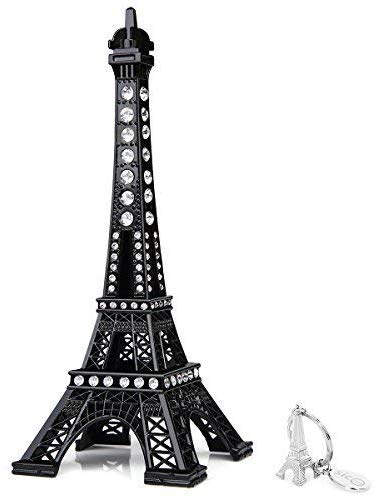 SICOHOME Eiffel Tower 7.0" Black Eiffel Tower Cake Topper with Blings
