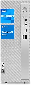 Lenovo IdeaCentre 3 SFF Desktop, Intel Dual-core Processor, 16GB RAM, 1TB SSD, HDMI, VGA, Card Reader, Wired Keyboard & Mouse, Wi-Fi 6, Windows 11 Home, Grey