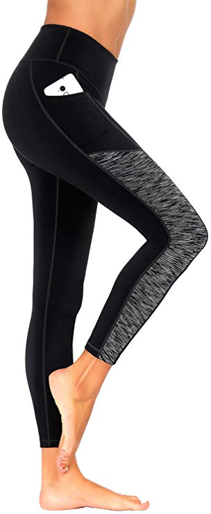 ESPIDOO High Waist Yoga Pants with Pockets for Women Tummy Control Non See-Through 4 Way Stretch Yoga Leggings