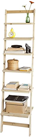 SoBuy® 6 Tiers Bookcase Ladder Shelf Wall Shelf, Home Office Storage Display Shelving Unit, Bathroom Shelves, FRG161-N