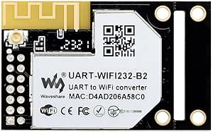 Waveshare UART to WiFi and Ethernet Module, Embedded UART Serial Server, Industrial WiFi Module, Integrated 802.11b/G/N Module