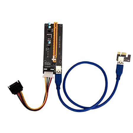 PCI-E Express Powered Riser Card W/ USB 3.0 extender Cable 1x to 16x Monero