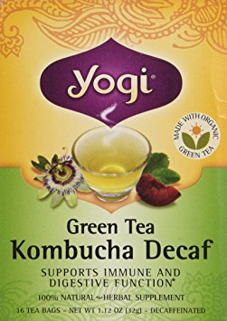 Yogi Green Tea Kombucha Decaf Tea, 16 bags