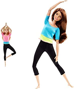 Barbie Made to Move Barbie Doll, Blue Top and Made to Move Barbie Doll, Pink Top Bundle