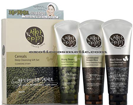 Cleansing Story Natural Facial Deep Cleansing Foam Cereal 3 Item Set