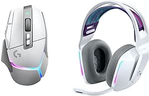 Logitech G502 X Plus Lightspeed Wireless Gaming Mouse   G733 Lightspeed Wireless Gaming Headset Bundle- White