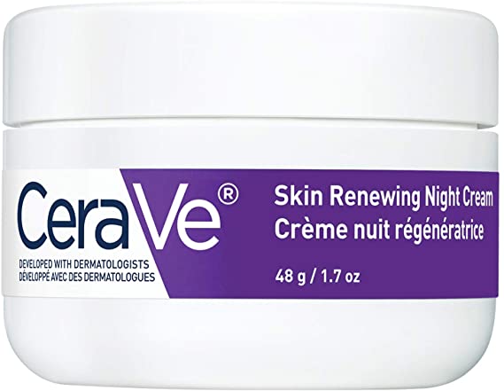 CeraVe Night Cream for Face | Skin Renewing Night Cream With Hyaluronic Acid & Niacinamide | Fragrance Free, 48 Grams