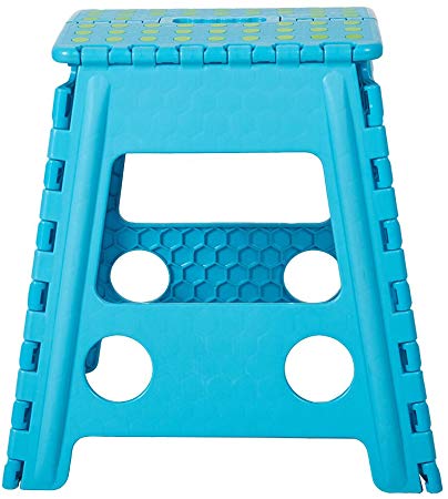 Lucky Tree 15” Tall Non-Slip Folding Step Stool for Kids and Adults with Handle for Bathroom and Kitchen Use