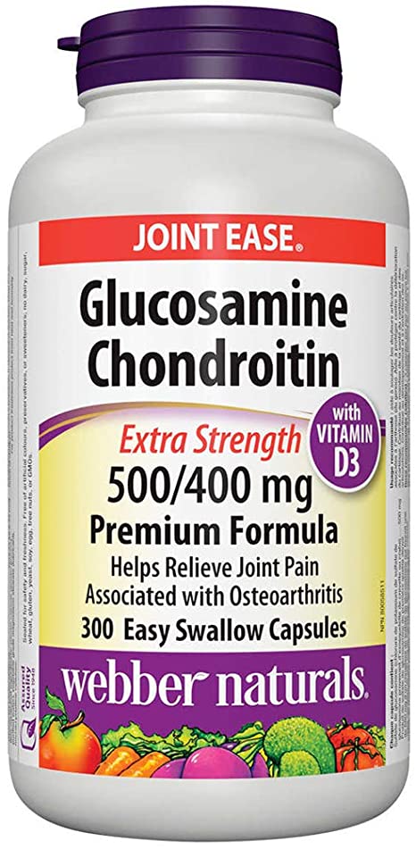 Webber Glucosamine Chondroitin 500 mg/400 mg 300 easy swallow capsules