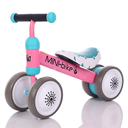 LBLA Baby Balance Bikes Bicycle Children Walker 10 Month -24 Months Toys for 1 Year Old No Pedal Infant 4 Wheels Toddler First Birthday Gift