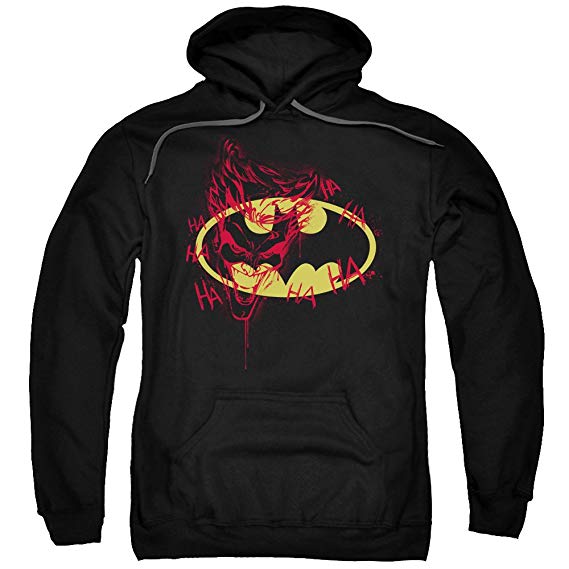 Batman DC Comics Joker Graffitis the Bat Logo Adult Pull-Over Hoodie