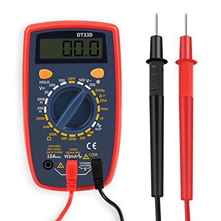 Digital Multimeter, AOFU, Electronic Amp Volt Ohm, Voltage Meter Multimeter have Special Square Wave Signal Output and Blue backlight, suitable for Resistance, DC Current, AC Voltage, DC Voltage(Red)