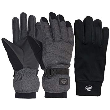 HighLoong Mens Ski Snowboard Gloves - Waterproof,Thinsulate, Winter Cold Weather Gloves 2-pairs Set