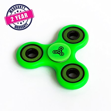 Anti-Stress Spinner | Relieves from stress and bad habits! Relax, Focus, Relieve - with innovative, upgraded 2017 fidget spinner. Green Fluorescent Color