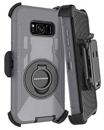 Galaxy S8 Plus Case, Samsung Galaxy S8 Plus Case, BENTOBEN Shockproof Heavy Duty Kickstand Belt Clip Hybrid Full Body Rugged Holster Protective Case for Samsung Galaxy S8 Plus (6.2 inch), Black/Gray