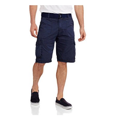 Repair Brand Men's Belted Cargo Shorts With Embellishments (Regular or Big & Tall