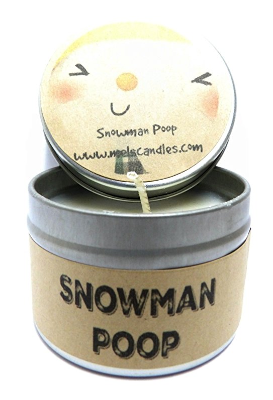 Snowman Poop (Eggnog & Butter Cream) 4oz All Natural Soy Candle Tin - Fun Christmas Scent