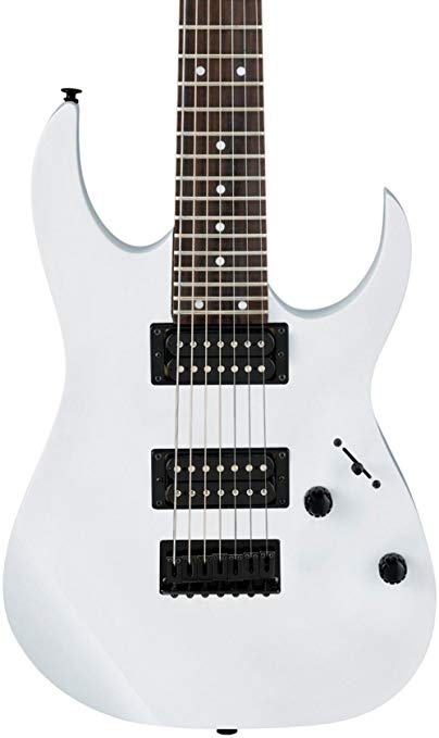 Ibanez GRG 7 String Solid-Body Electric Guitar, Right, White, Full (GRG7221WH)