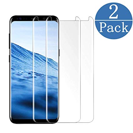 FURgenie Compatible [2 - Pack] Samsung Galaxy S8 Tempered Glass Screen Protector,FURgenie [9H Hardness][Anti-Scratch] [Anti-Fingerprint][3D Curved][Ultra Clear] Screen Protector for Galaxy S8