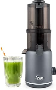 Shine Multi-Batch Compact Cold Press Juicer SMB-1, Hands-Free, Hopper Continuous Feed, Portable