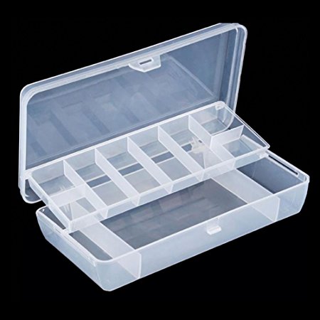 Yosoo 2 Layer 15 Compartments Waterproof Visible Plastic Clear Fishing Lure Bait Hooks Tackle Accessory Storage Box Case