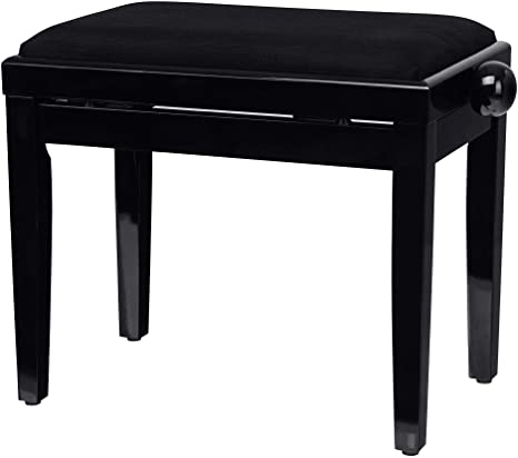 Classic Cantabile Piano Bench Black High Gloss