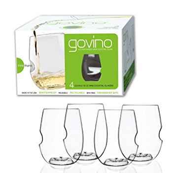 Govino 12 Ounce Dishwasher Safe Series Wine/Cocktail Glasses (4-Pack)