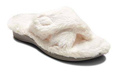 Vionic Women's Indulge Relax Plush Slipper - Adjustable Slipper with Concealed Orthotic Support