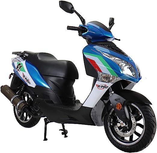 X-PRO 150cc Moped Street Gas Moped 150cc Adult Bike with 13" Aluminum Wheels! (Blue)