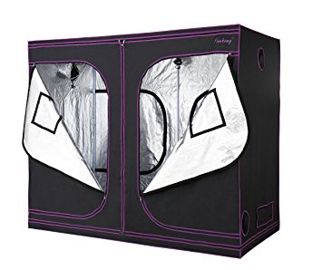 Finnhomy Full Range Multiple Sized Grow Tent (96"x48"x80") 600D Mylar Hydroponic Grow Tent with Observation Window and Floor Tray for Indoor Plant Growing 4'x8'