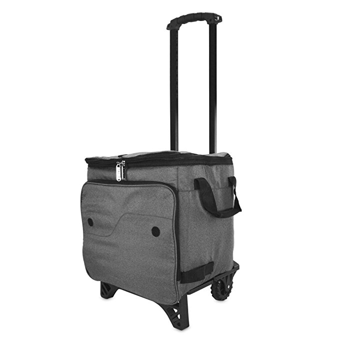 DALIX Rolling Cooler Thermal Insulated Trolley Bag Sports Leak Proof in Gray