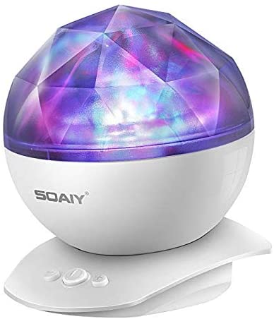 (White) - SOAIY Colour Changing Led Night Light Lamp & Realistic Aurora Star Borealis Projector for Children and Adults as Sleep Aid Light, Decorative Light, Mood Light in Kids Room, Bedroom, Living Room (White)