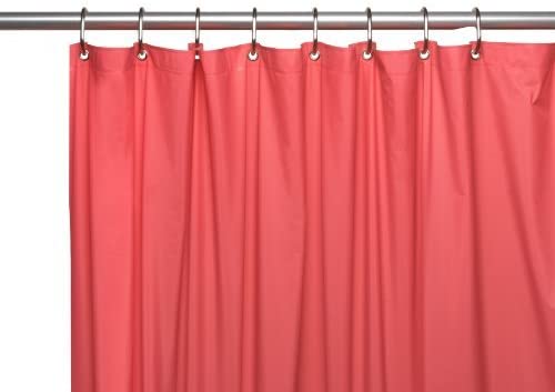 Carnation Home Fashions 3-Gauge Vinyl Shower Curtain Liner with Metal Grommets, Rose