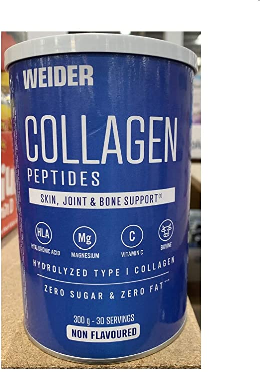 Weider Collagen Peptide Powder with Hyaluronic Acid, Magnesium and Vitamin C - 300g| Zero Sugar & Zero Fat | Healthy Aging, Joint and Bone Health