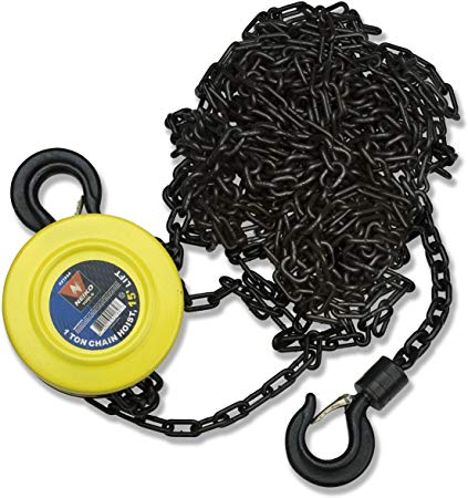 Neiko 02183A Chain Hoist with 2 Hooks, 1 Ton Capacity | Manual Hand Chain Block, 20 Foot Lift