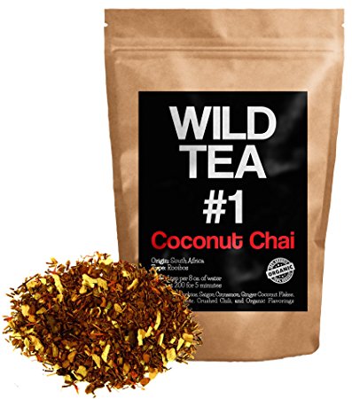 Coconut Chai Tea, Organic Loose Leaf Tea, Wild Tea #1 Herbal Rooibos Chai Tea (4 ounce)