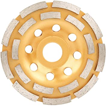 115/125/180mm 5inch Diamond Grinding Disc Double Row Cup Wheel for Angle Grinder Stone Grinding, Asphalt Grinding, Ceramic Grinding (115mm)