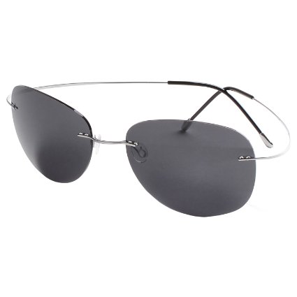 mnxo Rimless Lens Titanium Polarized Sunglasses - Lightweight