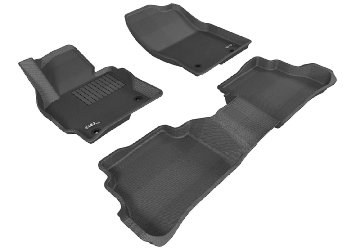 3D MAXpider Complete Set Custom Fit All-Weather Floor Mat for Select Mazda CX-5 Models - Kagu Rubber (Black)