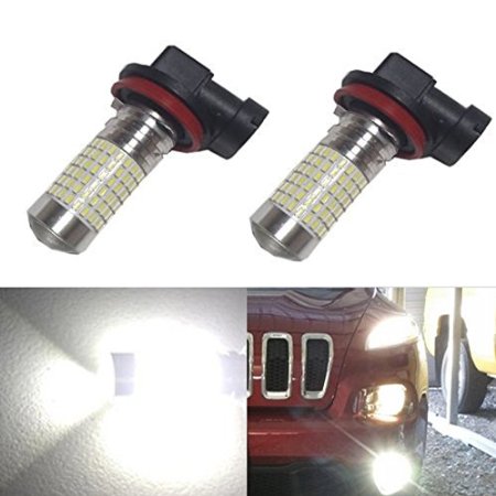 JDM ASTAR 1200 Lumens Extremely Bright 144-EX Chipsets H11 LED Bulbs with Projector for DRL or Fog Lights, Xenon White