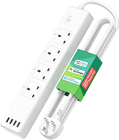 Smart Power Strip, meross WiFi Plug with 4 USB Ports 4 AC Outlets Wi-Fi Surge Protector Compatible with Alexa, Google Assistant, SmartThings, App/Remote/Voice Control