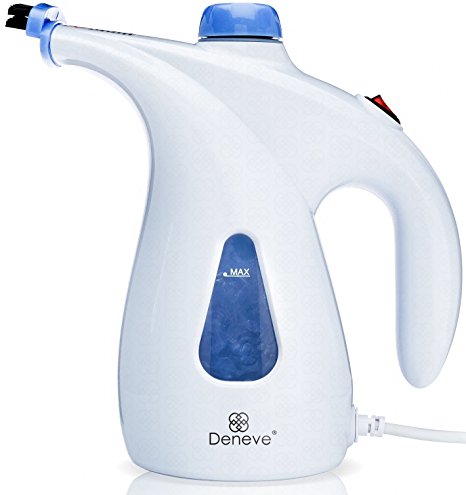 Portable Garment Steamer V3 by Deneve - Easy Home or Travel Handheld Household Fabric and Clothes Wrinkle Steam Iron with Wardrobe Hand Brush - Nearly 1,000 Watts of Pure Steam Power