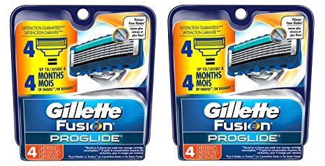 Gillette Fusion rrOdtC ProGlide Manual Mens Razor Blade Refills, 4 Cartridge (Pack of 2)