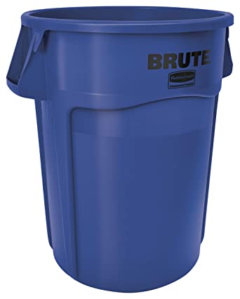 Rubbermaid Commercial 264360BE Brute Vented Trash Receptacle, Round, 44 gal, Blue