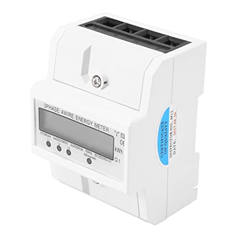 Digital Electric Meter DIN Rail Mount ,3 Phase 4 Wire Kwh Electronic Energy Meter,50 Hz/60 Hz 3 x 20(80A) Multifunctional Usage Power Gauge