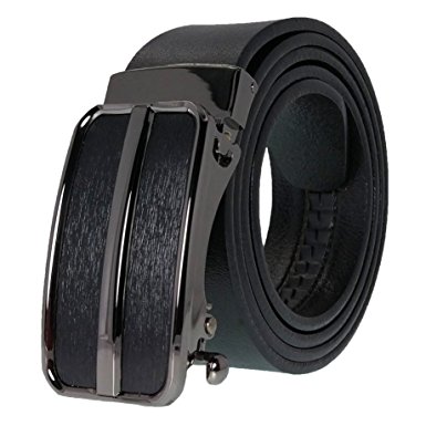 West Leathers Men's Premium Full Grain Leather Belt - No Break Heavy Duty Belt - No Holes Slide Ratchet Dress Belts