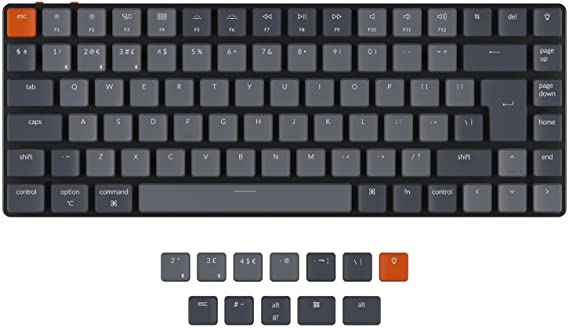 Keychron K3 Ultra-Slim 75% ISO-UK-Layout Wireless Bluetooth/Wired USB Mechanical Keyboard,84 Keys Hot Swappable Low-Profile Keychron Optical Blue Switch White LED Backlit for Mac Windows-Version 2