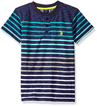 U.S. Polo Assn. Boys' Short Sleeve Striped Henley T-Shirt